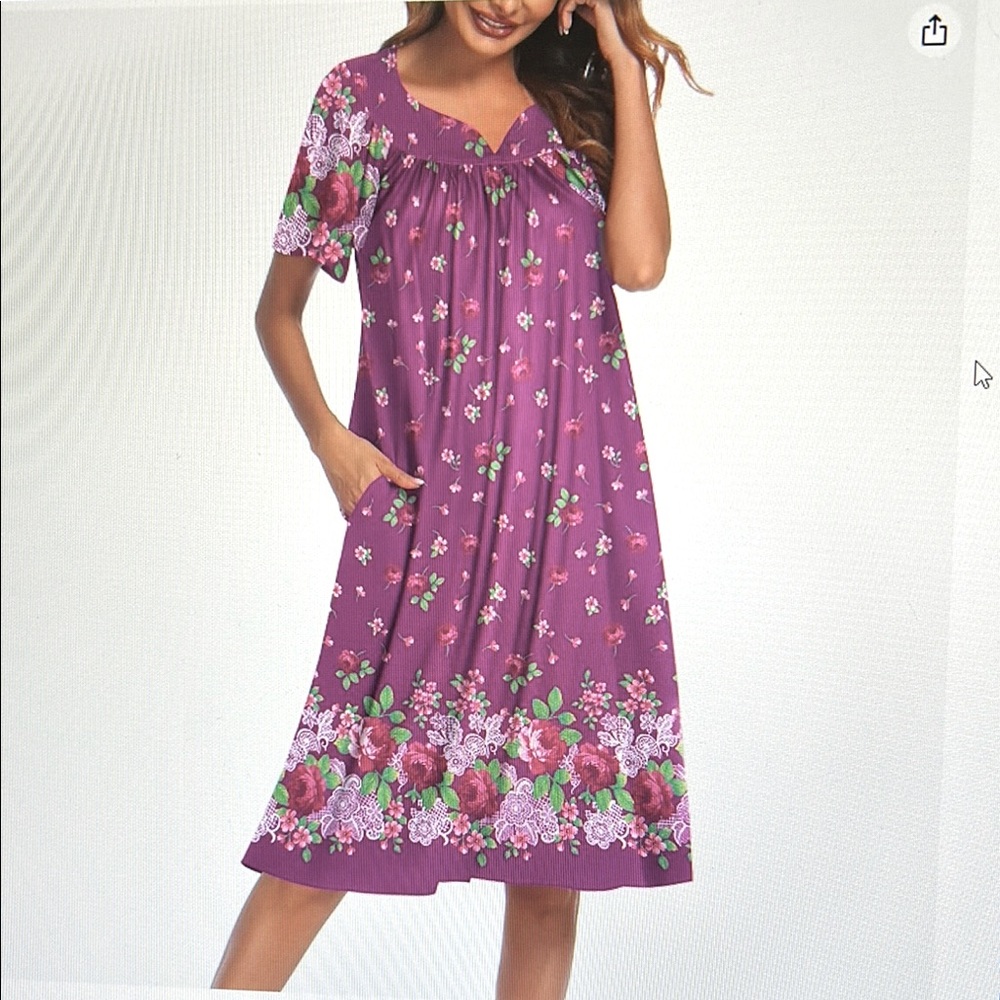 Floral Purple Nightgown/House Dress